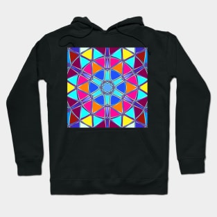 Cartoon Mandala Blue Pink Yellow and Orange Hoodie